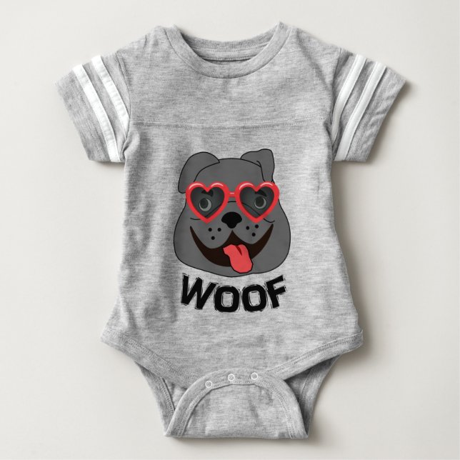 Funny Bulldog Baby Clothing T Shirt (Framsida)