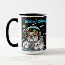 Funny Bulldog "Barkonaut" Space Hund älskare Gift Mugg
