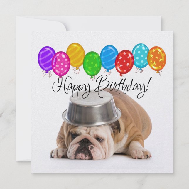 Funny Bulldog Birthday-inbjudan - SRF Inbjudningar (Framsida)