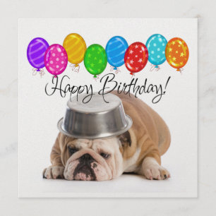 Funny Bulldog Birthday-inbjudan - SRF Inbjudningar