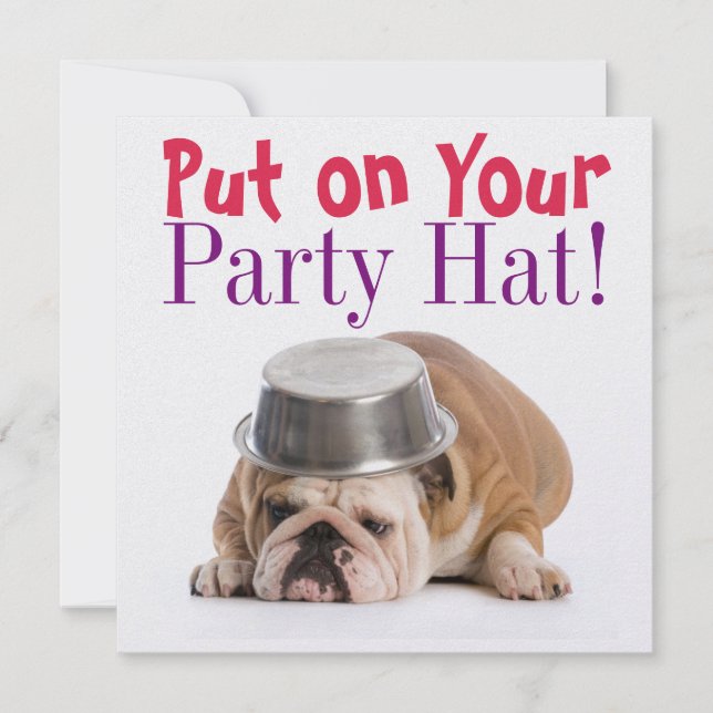 Funny Bulldog Birthday-inbjudan - SRF Inbjudningar (Framsida)