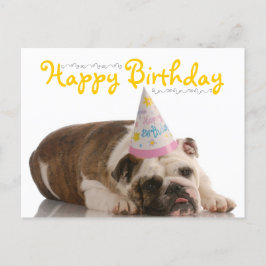 Funny Bulldog Birthday Vykort