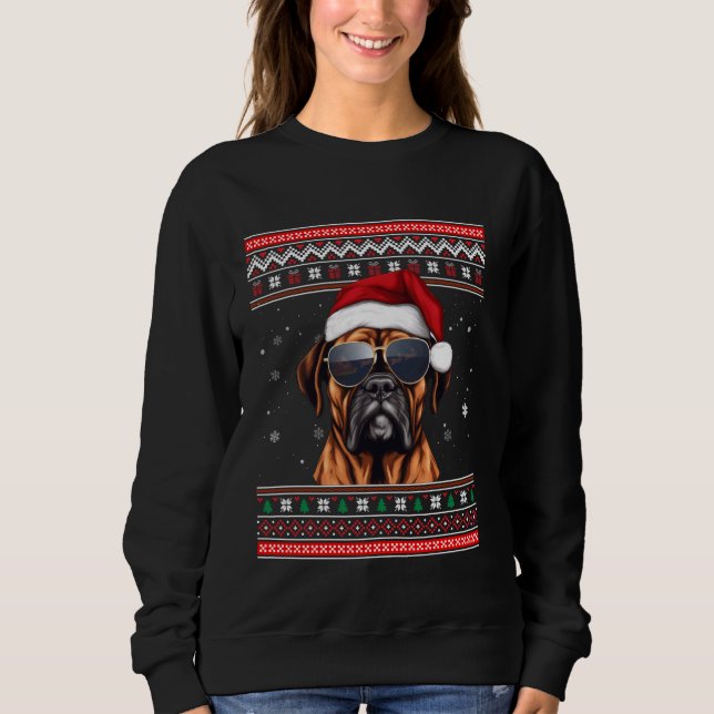 Funny Bulldog jul Reindeer Hund älskare Julafton U T Shirt (Framsida)