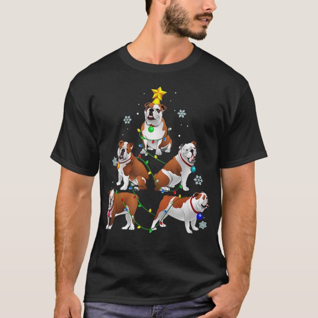 Funny Bulldog Julgran Ornament Decor T Shirt (Framsida)