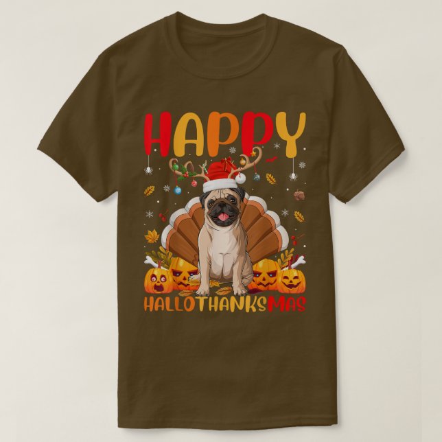 Funny Bulldog Lover Happy Bulldog HelloThanksMas  T Shirt (Design framsida)