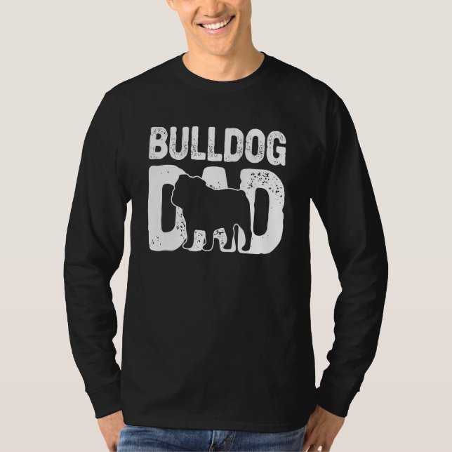Funny Bulldog Pappa Hund älskare Engelska Bulldog  T Shirt (Framsida)