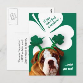 Funny Bulldog St. Patrick Day Anpassningsbar Vykort