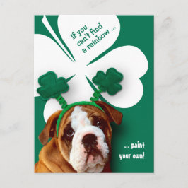 Funny Bulldog St. Patrick Day Anpassningsbar Vykort