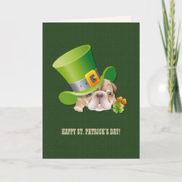 Funny Bulldog St. Patrick's Day Kort