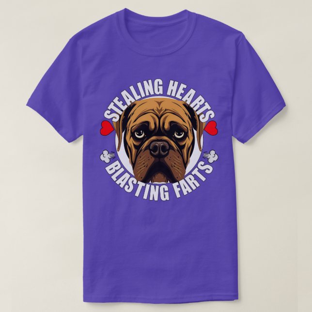 Funny Bullmastiff Stealing Hearts Blasting Farts D T Shirt (Design framsida)