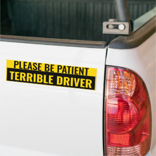 Funny Bumper-etikett - Terribel drivrutin Bildekal
