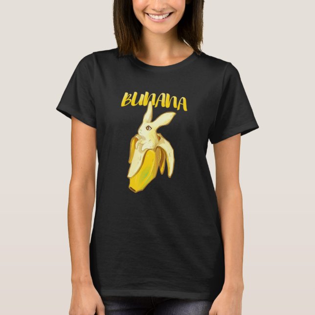 Funny Bunana Banana Bunny Rabbit T Shirt (Framsida)