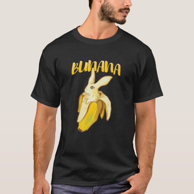 Funny Bunana Banana Bunny Rabbit T Shirt (Framsida)