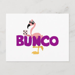 Funny Bunco Dice Game och Rosa Flamingo Vykort