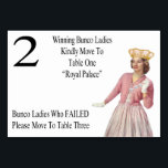 Funny Bunco Flyttar till Bord Cards Queen #2 Bordsnummer<br><div class="desc">Vintage- och reflexkort för stil Bunco bord har en royal Bunco-drottning som är komplett med krona, pärlor och Bunco-Dice. Bunco bord-kort är ett underbart sätt att hjälpa tyska spelare att gå över från bord till bord. Vinnande Bunco Dam stannar gärna vid huvudet Bord och sitter vid en annan tröskel. Bunco...</div>