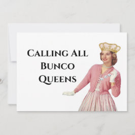 Funny Bunco Queen Party Night Inbjudningar