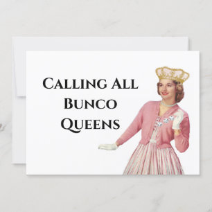 Funny Bunco Queen Party Night Inbjudningar