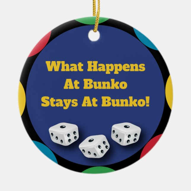 Funny Bunko Dice Game Helgdag Gift Julgransprydnad Keramik (Framsidan)
