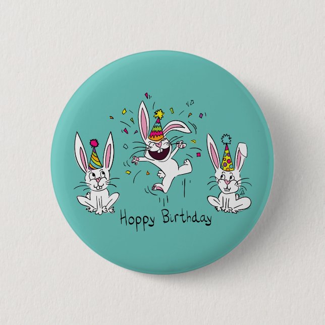 Funny Bunny Birthday Kids Knapp (Framsida)