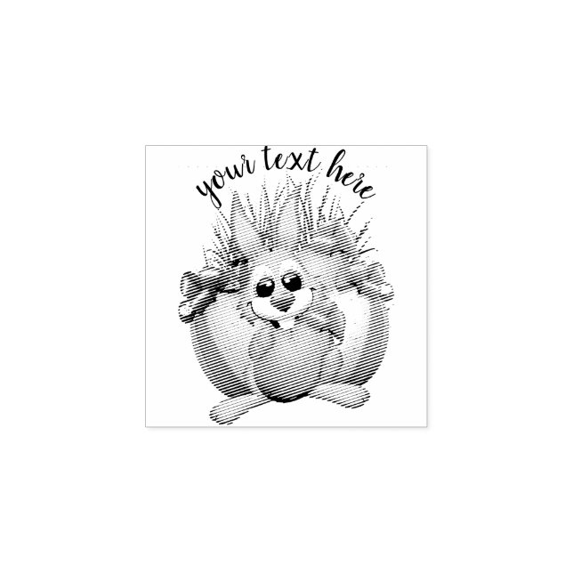 Funny Bunny biting an Easter Egg Stämpel (Tryck)