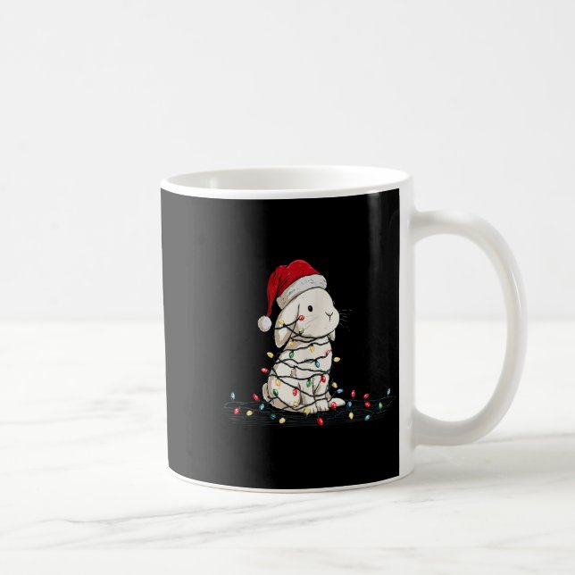 Funny Bunny Christmas Graphics Animal Lights Lover Kaffemugg (Höger)