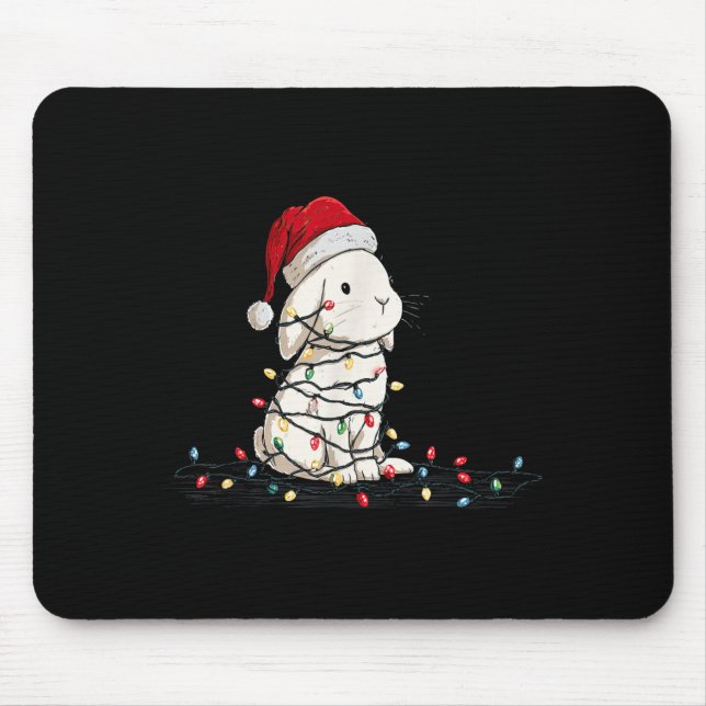 Funny Bunny Christmas Graphics Animal Lights Lover Musmatta (Framsidan)