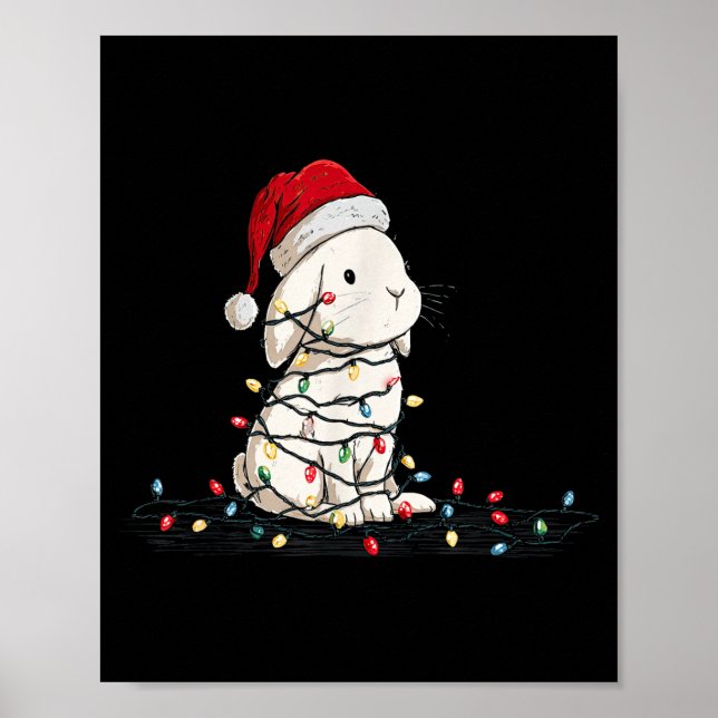 Funny Bunny Christmas Graphics Animal Lights Lover Poster (Framsidan)