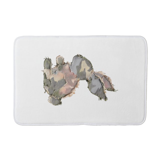 Funny Bunny Crochet Patchwork Camo Rabbit Happy Ea Badrumsmatta (Framsidan)