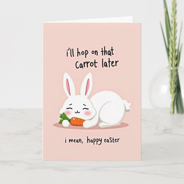 Funny Bunny Easter Day Card Kort (Framsida)