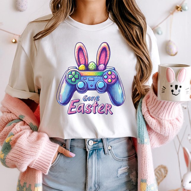 Funny Bunny Gamer Controller Påsk T Shirt (Skapare uppladdad)