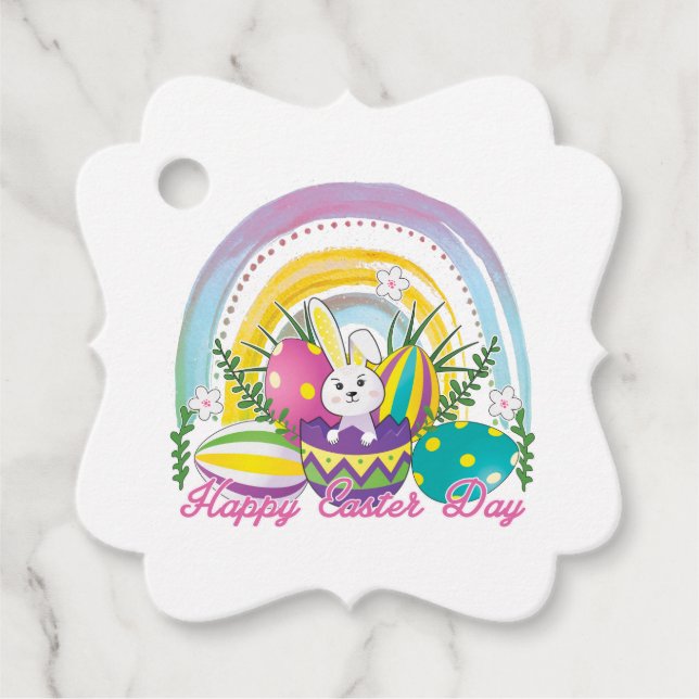Funny Bunny Glad påsk Day Gåvor Etiketter (Framsida)