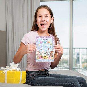 Funny Bunny Glad påsk Day Helgkort