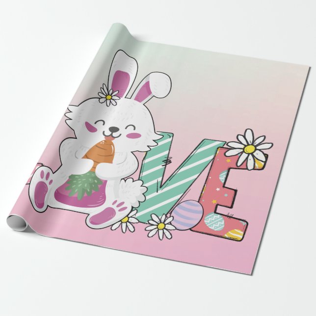 Funny Bunny Glad påsk Day Presentpapper (Utrullad)