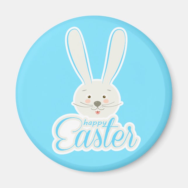 FUNNY BUNNY Glad påsk Eggs Hunt Party Cute Magnet (Framsidan)