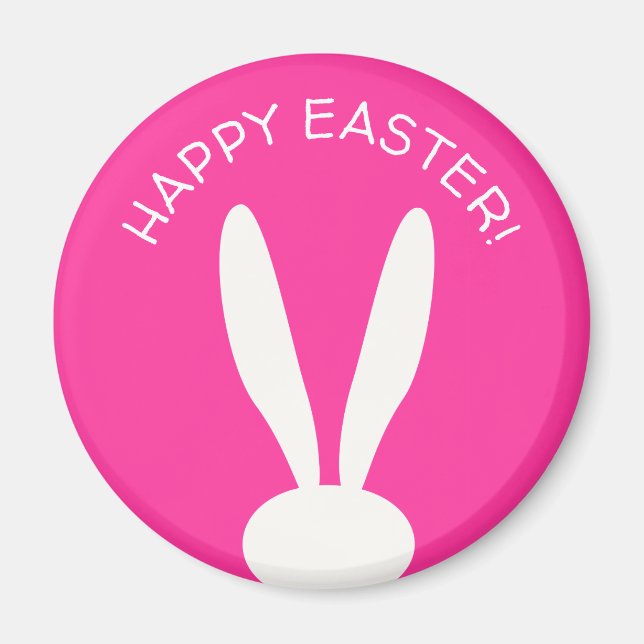 FUNNY BUNNY Glad påsk Eggs Hunt Party Modern Magnet (Framsidan)