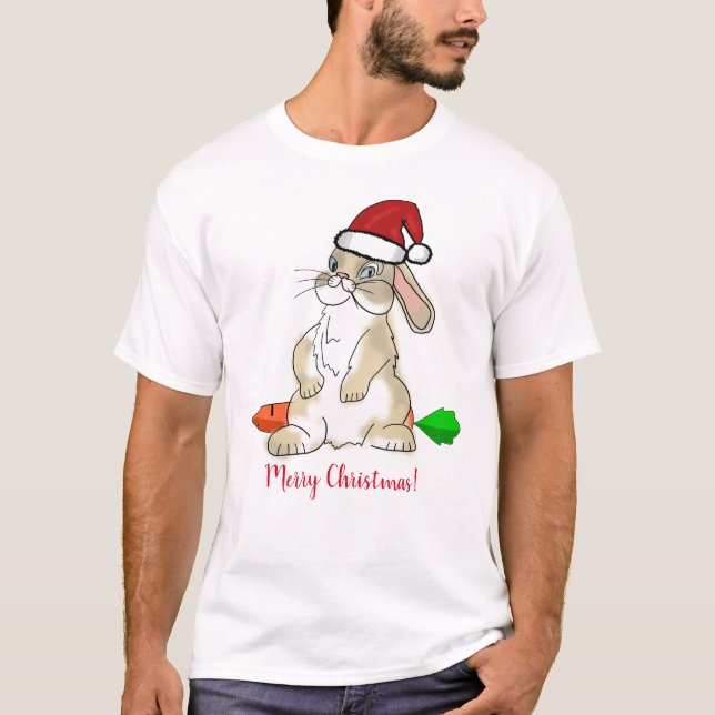 Funny Bunny God jul T Shirt (Framsida)
