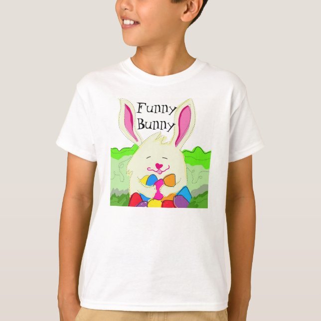 Funny Bunny Kids Påsk T-Shirt (Framsida)