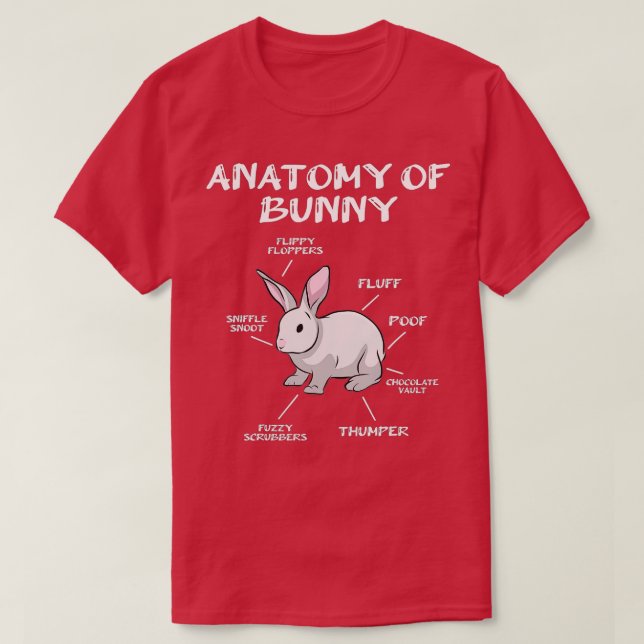 Funny Bunny Rabbit Anatomy Cute Rabbit Humor Joke T Shirt (Design framsida)