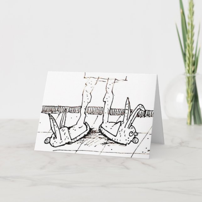 Funny Bunny Slippers Feliz cumpleaños Cartoon Card Kort (Framsida)