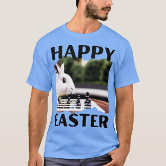 Funny Bunny Spela Chess Rabbit Glad påsk T Shirt