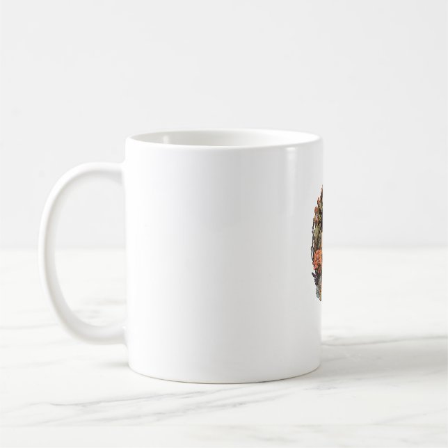 Funny Bunny Spelar Banjo Guitar Music Rabbit Happ Kaffemugg (Vänster)