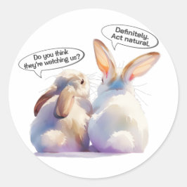 Funny Bunny sticker –Is someone watching me? Runt Klistermärke