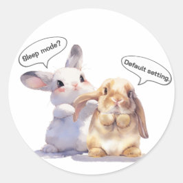 Funny Bunny sticker – Sleep Mode vs Default Runt Klistermärke