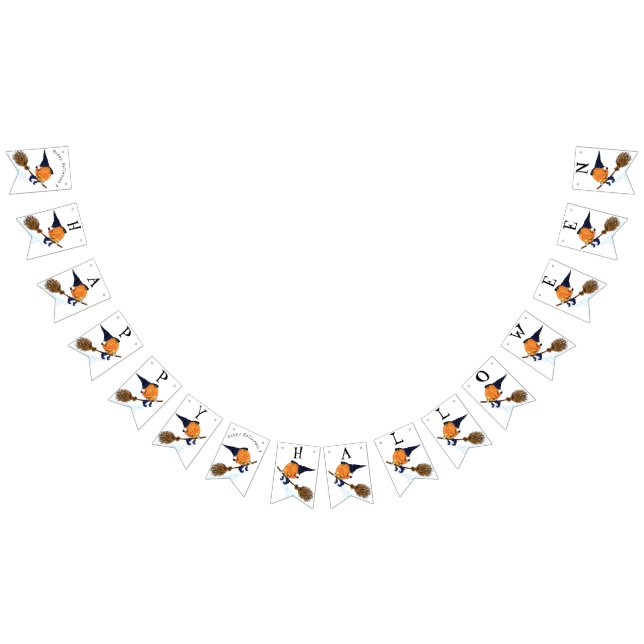 Funny Bunting Flaggor Halloween Witch Pumpkin Flie (Alla)