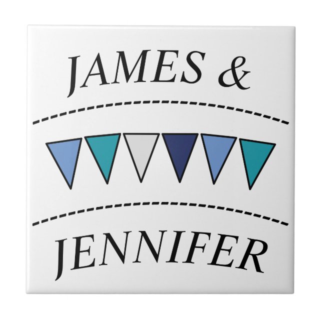 Funny Bunting Namn Beverage Coaster Kakelplatta (Framsidan)