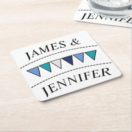 Funny Bunting Namn Underlägg Papper Kvadrat