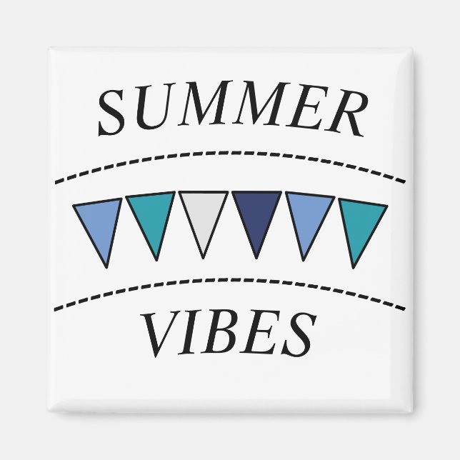 Funny Bunting Summer Vibes Magnet (Framsidan)