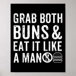 Funny Burger Bbq Manar Gift Burger Älskare Real Am Poster