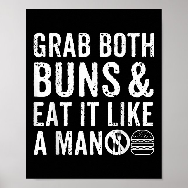 Funny Burger Bbq Manar Gift Burger Älskare Real Am Poster (Framsidan)