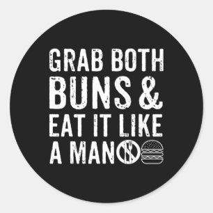 Funny Burger Bbq Manar Gift Burger Älskare Real Am Runt Klistermärke